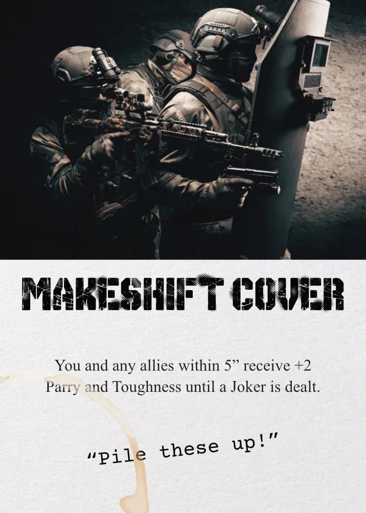 Task Force Raven Adventure Card - Makeshift Cover